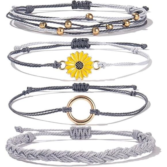 Sunflower String Bracelet Boho Braided Rope Wrap Bracelets Cute - Picture 7 of 7